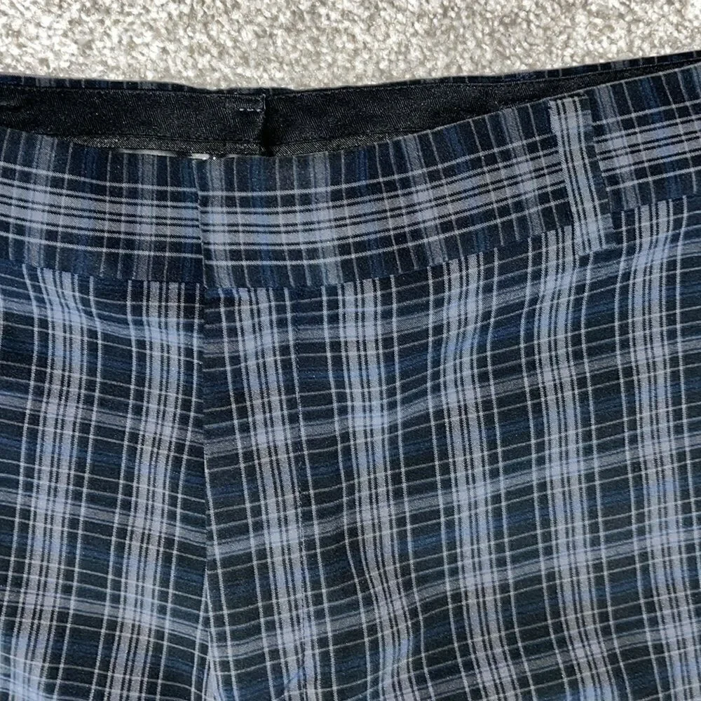 Nike Tiger Woods Metal Tab TW flat front style plaid check Golf shorts 34 men’s
